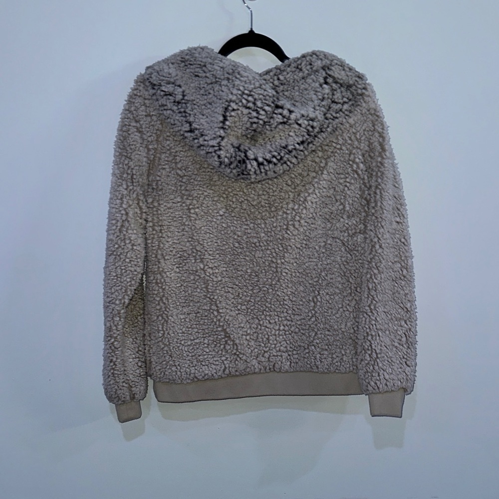 Thread & Supply Women’s Small Gray Sherpa Fleece Hoodie Pullover - Picture 4 of 7